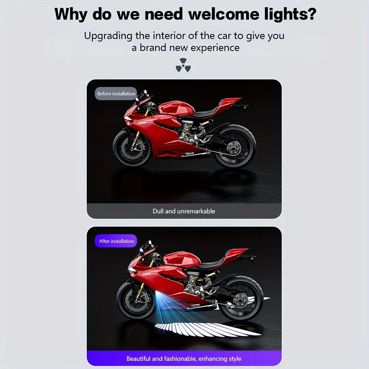 LED Angel Wings Projector Light - Motorcycle & Electric Scooter Decorative Lamp