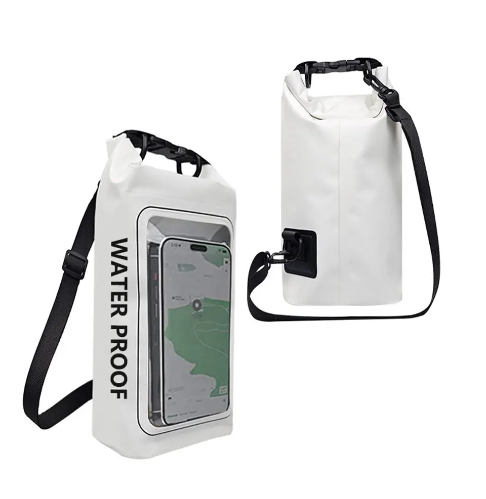 PVC Waterproof Dry Bag 2L - Touch Screen Phone Pouch for Swimming Rafting Surfing Boating - Shoulder Bag