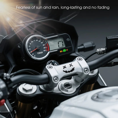 Reflective Smiley Motorcycle Stickers - 2PCS/SET Safety Decals for Enhanced Night Visibility