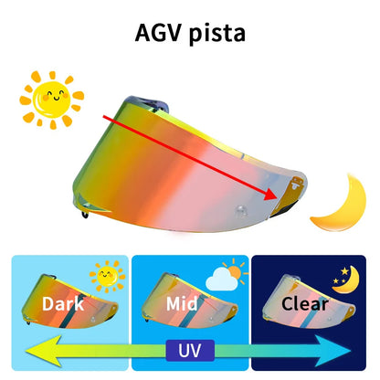 AGV Pista GP R / GP RR / Corsa R Motorcycle Helmet Visor - Full Face Shield Replacement Lens with Case