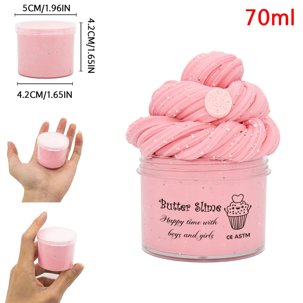 70ml Chocolate Cookies Butter Slime DIY Kit - Soft Fluffy Putty for Birthday Gifts & Party Favors