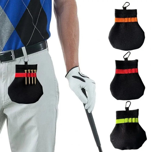 Golf Ball Pouch with Metal Clip - Spacious Terylene Carry Bag for Balls and Tees