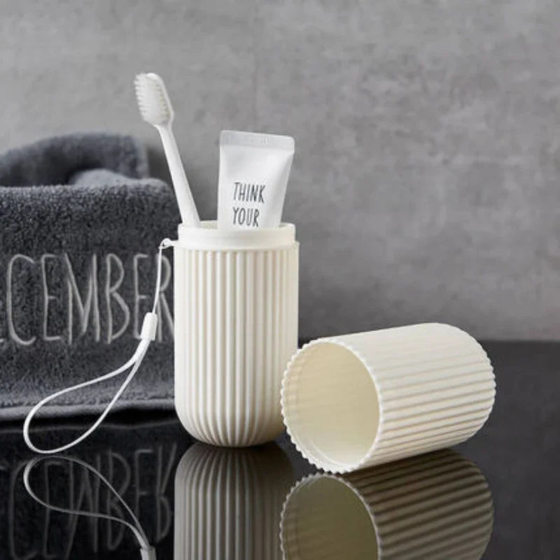 Portable Travel Toothbrush Storage Cup - Compact Bathroom Organizer Case