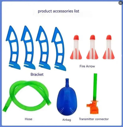 Kids Air Rocket Launcher Set - Foot Pump Outdoor Soaring Toy for Children