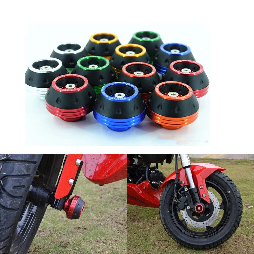 Motorcycle Front Fork Crash Protectors - 2/4Pcs Universal Alloy Wheel Protection Slider Cups for Motocross