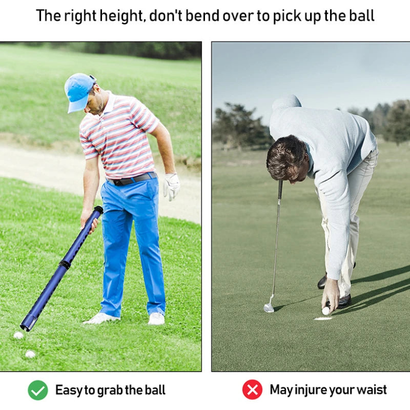 Aluminum Golf Ball Picker Tube - No-Bend Ball Catcher & Collector for Practice & Training Accessories