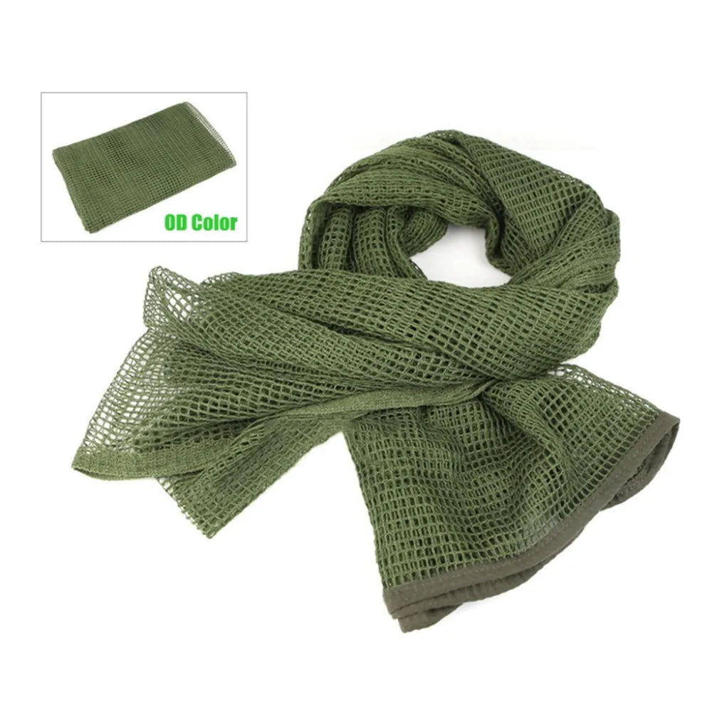 75" x 35" Tactical Camouflage Mesh Scarf - Polyester-Cotton Camo Net for Hunting, Shooting & Outdoor Sports