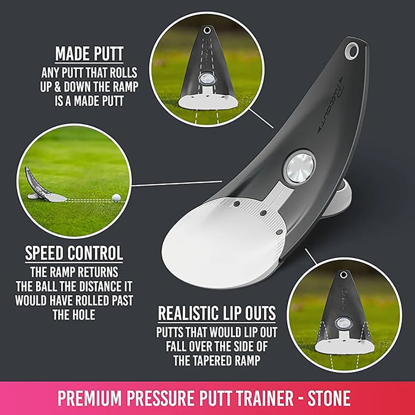 Foldable Golf Putter Alignment Tool - Triple Aim Points with Spiked Base for Indoor & Outdoor Practice