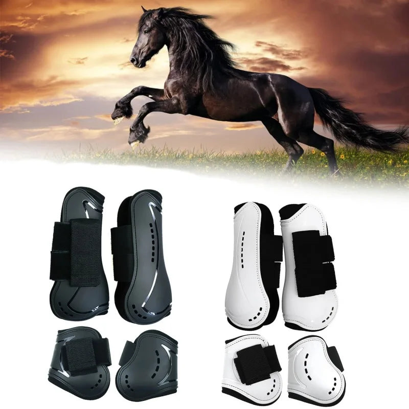 Adjustable Horse Leg Splint Boots - PU Neoprene Protective Support for Training, Racing, Riding & Jumping
