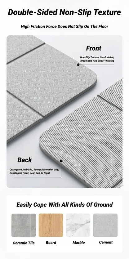 Eco-Friendly TPE Foldable Yoga Mat - Double-Sided Non-Slip Travel Exercise Mat for Pilates & Floor Workouts