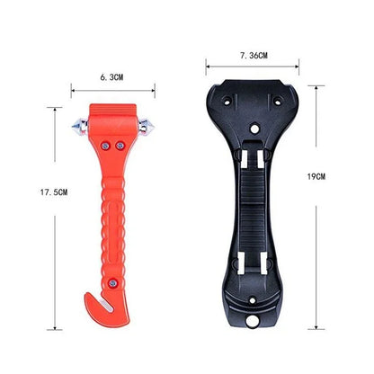 2-in-1 Emergency Car Safety Hammer & Seatbelt Cutter - Window Breaker & Life-Saving Rescue Tool