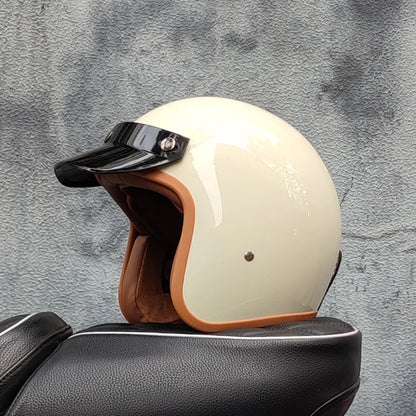 Retro 3/4 Open-Face Motorcycle Helmet - Semi-Open Cross-Country Winter Riding Helmet