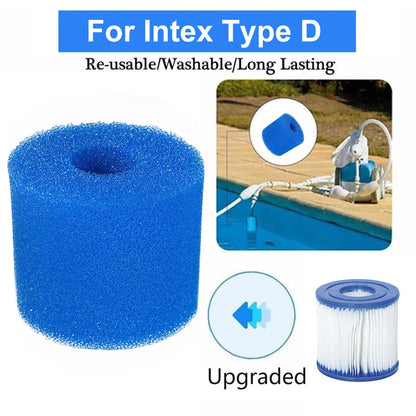 Universal Bio Foam Pool Filter Sponge - Reusable & Easy Clean - Compatible with Type I/II/VI/D Systems - Long-Lasting Swimming Pool Filtration (1 Piece)