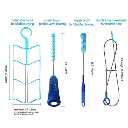 Multifunction 4-in-1 Water Bladder Cleaning Kit - Complete Hydration System Maintenance Tool for Outdoor Camping