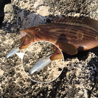 Soft Fishing Lure Kit 5pcs 8cm/2.8in Artificial Bait with Hooks