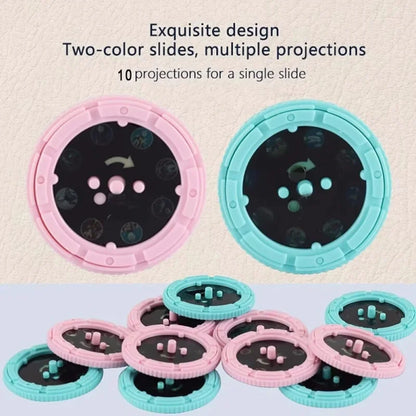 Kids Cartoon Projector Flashlight - 10 Slide Cards Bedtime Story Toy for Children