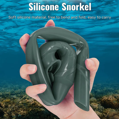 Professional Snorkeling Mask Set Tempered Glass Diving Goggles Foldable Dry Snorkel Tube Travel Case Anti-Fog Silicone