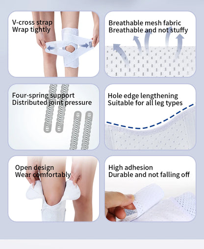 Pressurized Elastic Knee Support - Nylon Compression Knee Brace for Arthritis, Joint Protection & Sports (Men & Women)