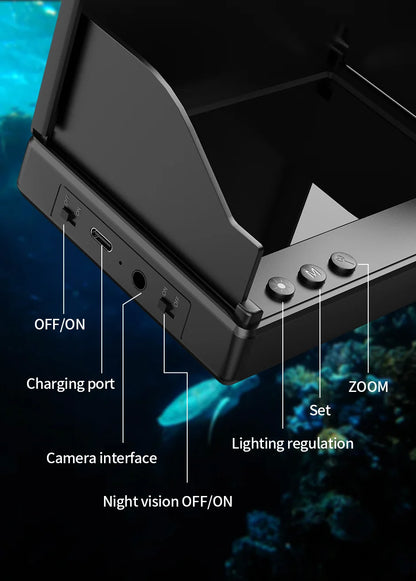 Handheld Fish Finder with 4.3 Inch 1080P LCD Display - Portable Underwater Fishing Camera with 120° View and Night Vision