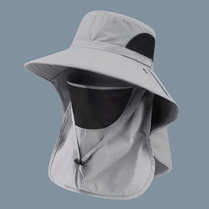 UV Protection Outdoor Sun Hat - Unisex Fishing & Hiking Cap with Neck Flap & Visor for Summer Adventures