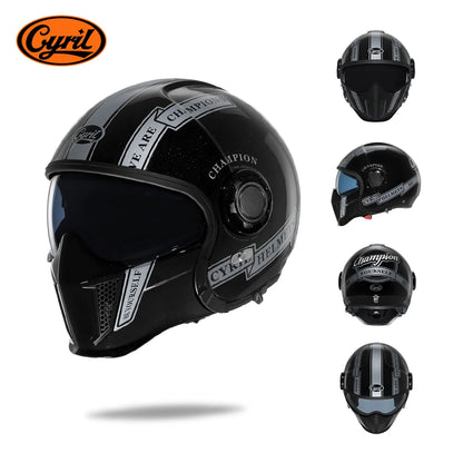 Modular Motorcycle Helmet - Full Face/Open Face 3/4 Dual Visor Helmet (ECE/DOT Certified, Unisex)