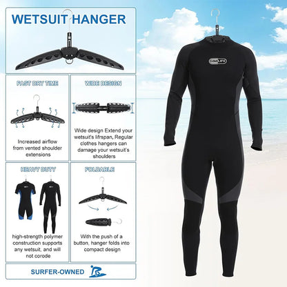 Foldable Wetsuit Hanger - Thickened Drying Rack for Diving and Surfing Gear (1/2/3-Pack Options)