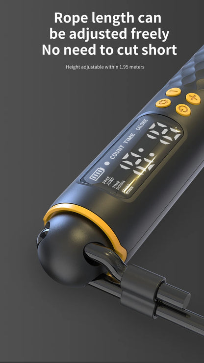 USB Rechargeable Smart Jump Rope - Digital Wireless Calorie Counter with Adjustable Length