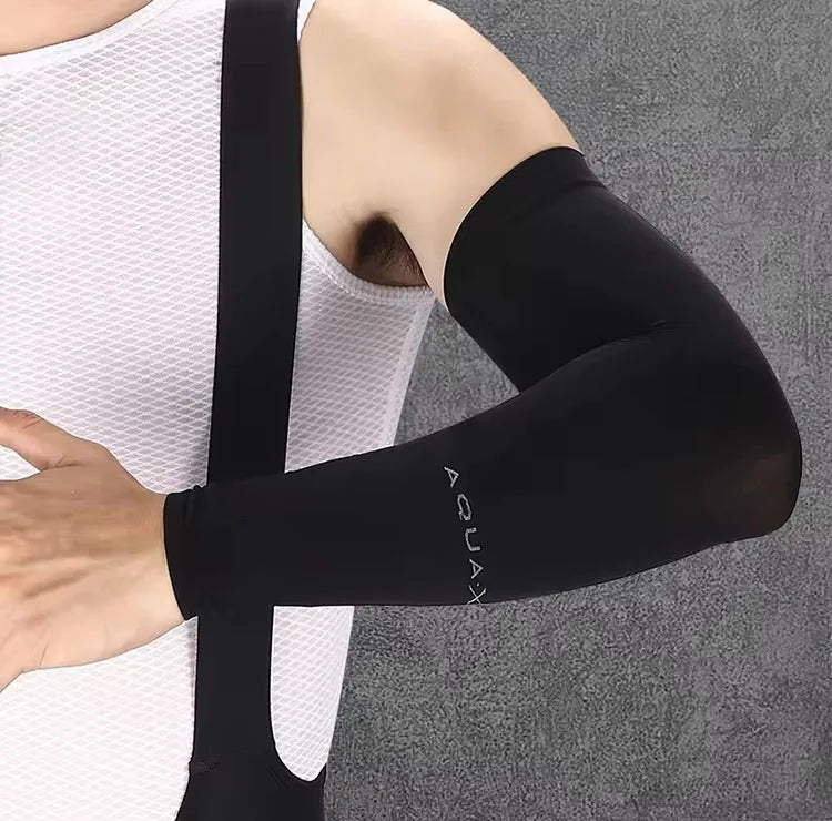 UV Protection Ice Silk Arm Sleeves - Men's Cooling Sports Arm Covers for Cycling, Running & Outdoor Fitness