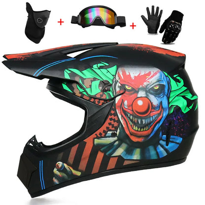 Youth Motocross Full Face Helmet - Kids Off-Road Safety Helmet with DOT Protection
