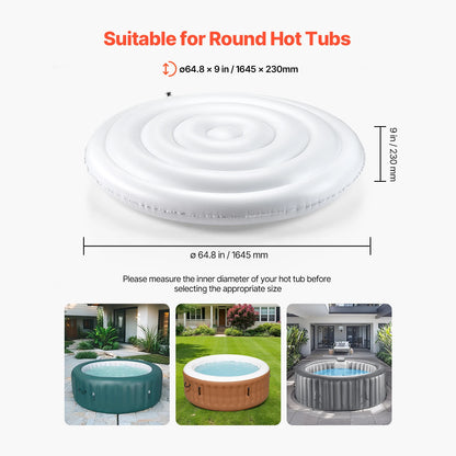 Inflatable Hot Tub Cover - Round Insulated Spa Cover for Recovery & Relaxation (65" Diameter)