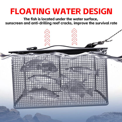 Foldable Fishing Cage Net - Collapsible Fish Trap for Carp, Shrimp, Crayfish & Lobster