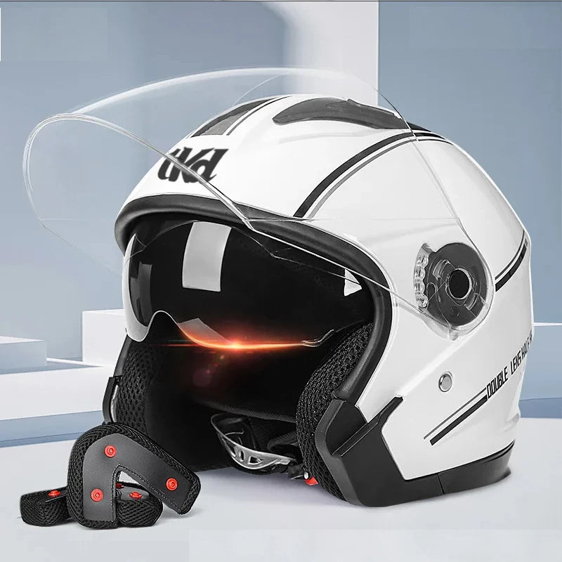 Full Face Modular Flip-Up Motorcycle Helmet - Dual Visor Anti-Fog Design for Men & Women (4 Colors)