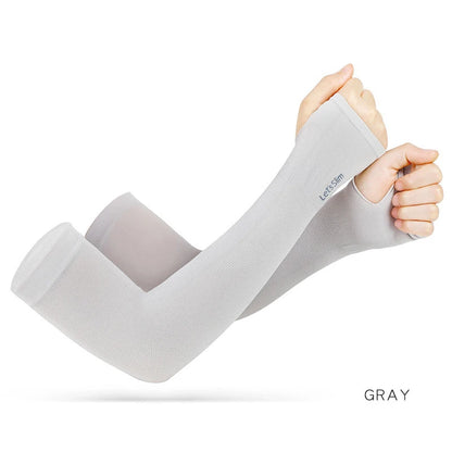 Premium Anti-UV Arm Covers - Unisex Ice Silk Cooling Sleeves with Fingerless Design for Cycling, Driving & Summer Sports