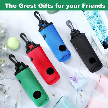 Golf Ball Holder Keychain with Belt Clip - Portable Tee Pouch Carry Bag for Golfers