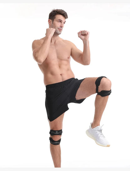 Upgraded Sports Knee Pads - Double Patella Straps, Anti-Slip Silicone, Adjustable & Shock-Absorbing