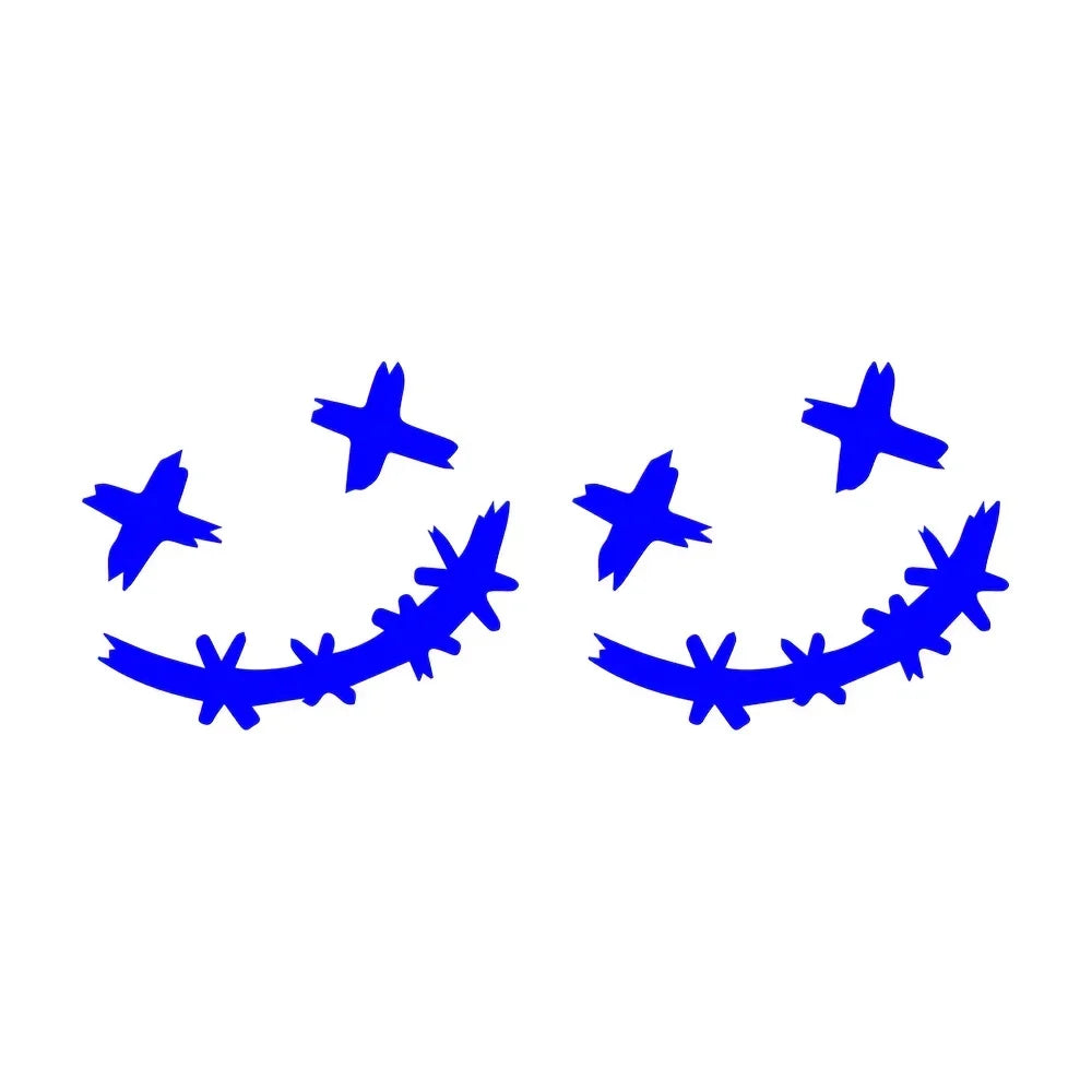 Reflective Smiley Motorcycle Stickers - 2PCS/SET Safety Decals for Enhanced Night Visibility