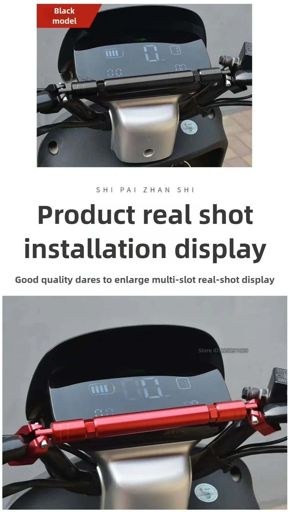 22mm Motorcycle Handlebar Crossbar - Adjustable Reinforcement Balance Bracket with Handle Grips | Steering Stabilizer Expansion Rod Replacement