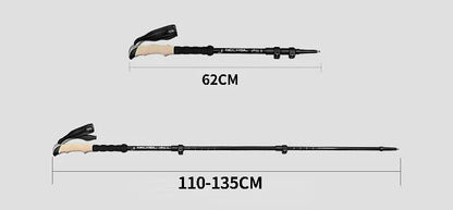 Premium Ultralight Telescopic Trekking Poles - 2PCS Adjustable Walking Sticks with Quick Lock System for Hiking
