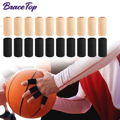 Compression Finger Sleeves - 10 Pack Nylon Support Protector for Basketball, Volleyball, Golf & Sports (4cm)