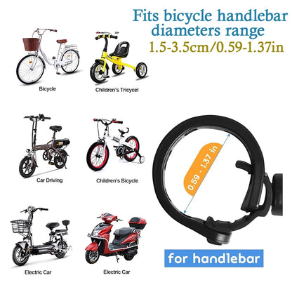 2PCS Universal Bike Handlebar Mirror - 360° Adjustable Rotatable Rearview for MTB & Road Bikes