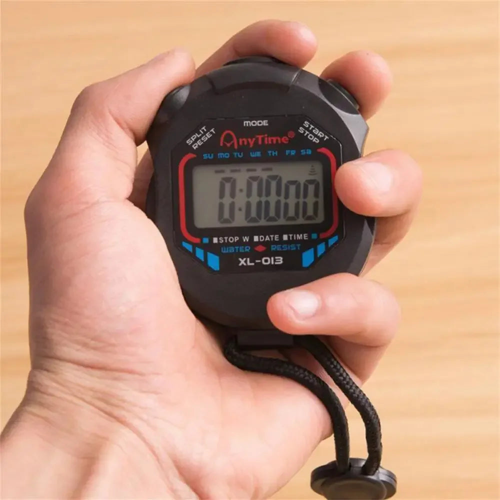 Professional Waterproof Digital LCD Sports Stopwatch Timer with Lanyard