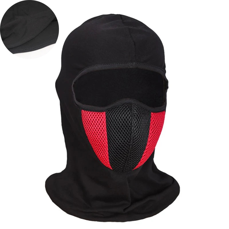 Breathable Motorcycle Balaclava - Full Face Mask with Neck Hood for Motocross & Motorbike Riding