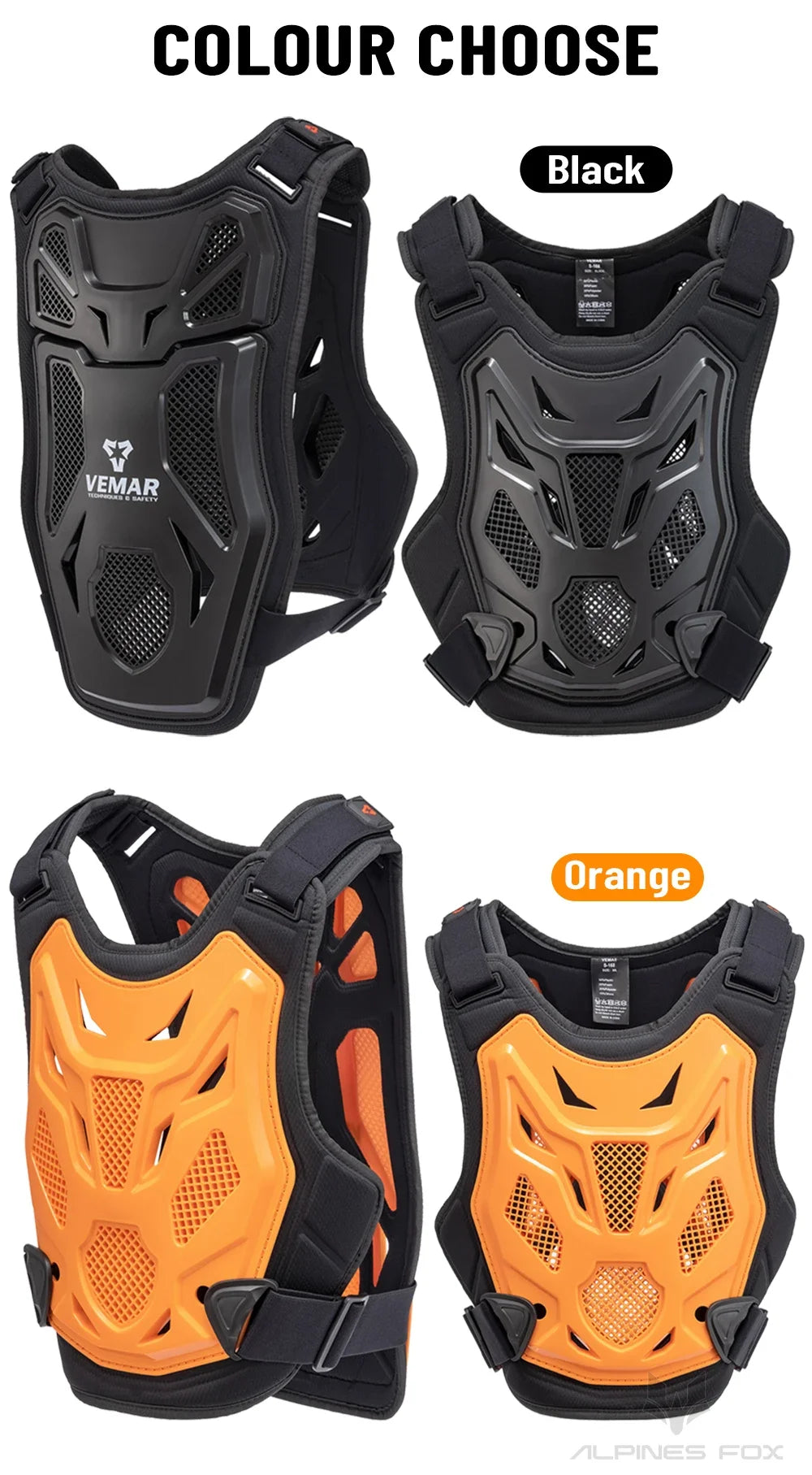 All-Season Motorcycle Armor Vest - PE Shell Body Protection for Motocross, Dirt Bike & MTB - Men & Women