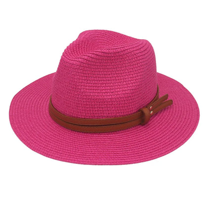 Breathable Straw Panama Hat - European American Style Jazz Sun Hat for Beach & Leisure