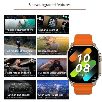 T800 U2 Smart Watch 49mm - NFC, GPS, Bluetooth, Wireless Charging