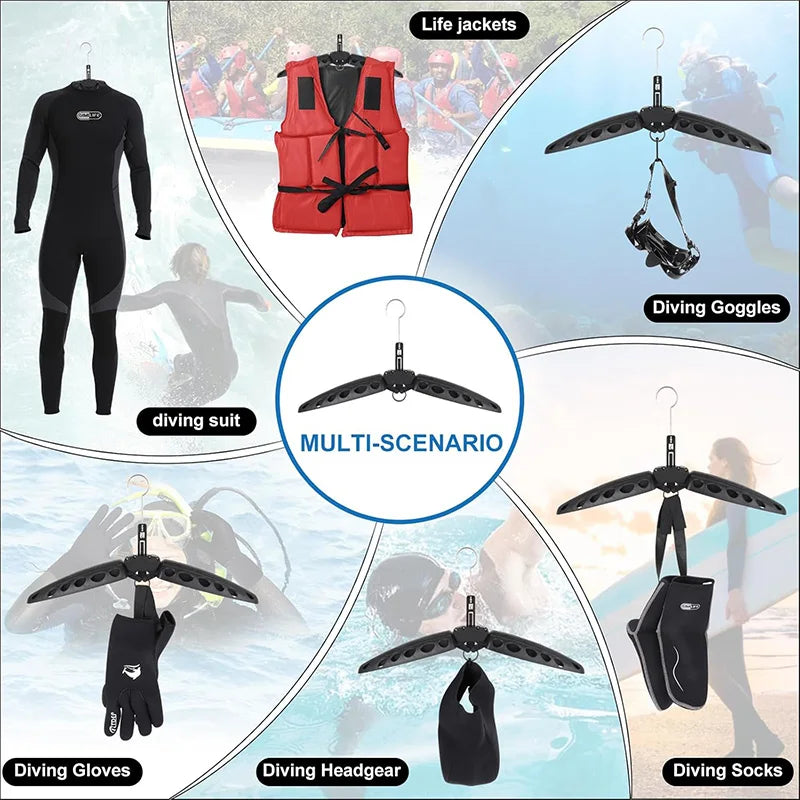 Foldable Wetsuit Hanger - Thickened Drying Rack for Diving and Surfing Gear (1/2/3-Pack Options)