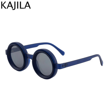 Polarized Steampunk Round Sunglasses - ND9 Adjustable Dimming, Small Frame Light-Reducing Eyewear for Men, Fishing & Driving UV400