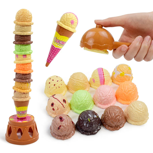 Pretend Play Ice Cream Stacking Set - Educational Kitchen Toy for Kids