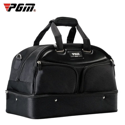 PGM Authentic Men's Golf Clothing Bag YWB005 - Double-Decker All-Black Design with Super Large Capacity, High-End Ball Bag