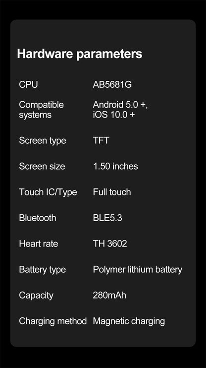 1.53" Full Touch Screen Smart Watch - Multi-Sport Mode with ECG+PPG, Waterproof & Bluetooth Call